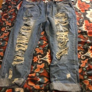 Cello cropped, distressed jeans